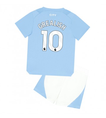Manchester City Jack Grealish #10 Replica Home Stadium Kit for Kids 2023-24 Short Sleeve (+ pants)